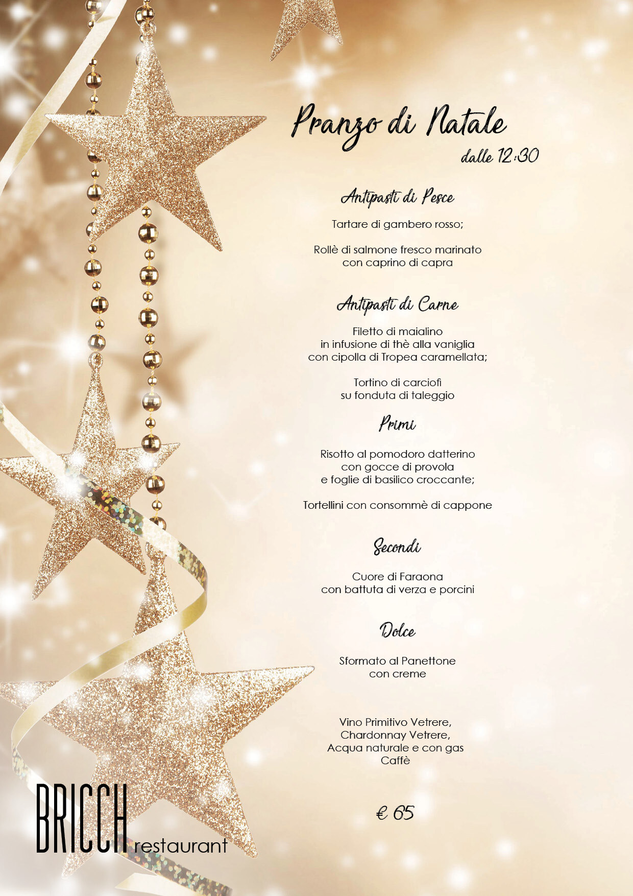 Menu Completo Pranzo Di Natale.Pranzo Di Natale Al Bricch Restaurant Bricch Golf